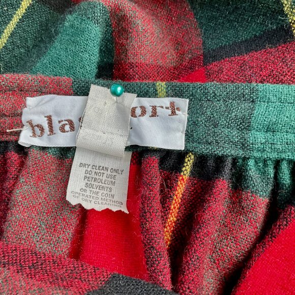 Blassport Skirt Wool Plaid Vintage Red Green Multi Pockets (12) - Picture 8 of 10